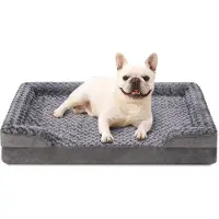 OEM Kleine Hundebett, Orthopädisch, Waschbar, Hundebett für kleine Hunde, Wasserfest, Hundebank, Hundekissen, Aufstehende Kanten, Anti-Slip Boden, Grau