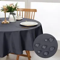 OEM Grijs Rundes Tischläppchen 150cm, Wasserdichtes, Wasbares Tischläppchen für Wohnzimmer, Garten, Party, Hochzeit oder Haushalt