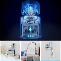Markenlos Waschtischarmatur Belüfter Sprühkopf Dual-Funktion 2-Flow Aufsatz Spritzschutz 360° Schwenk Bubbler Düse - Messing Chrom Wasserfilterarmatur