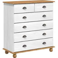 vidaXL Hutch ASKIM Weiß 91 x 40 x 200,5 cm Massives Kiefernholz