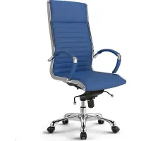Versee Montreal Chefsessel Leder Blau – ergonomischer Bürostuhl, rückenschonender Drehstuhl mit hochwertigem Bezug, bequem für langes Arbeiten, bis 150 kg