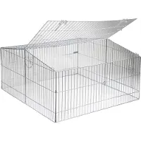 Kerbl Freilaufgehege Easy inkl. Sonnenschutz 115 x 115 x 60 cm verzinkt