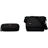 Markenlos Delegate + - Umhängetasche, 20 L, Black (Schwarz) & OVAL Single - Federmäppchen, Black (Schwarz)