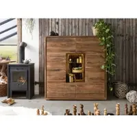 WOLF Highboard Akazie 145x40x153 natur lackiert BARK #107