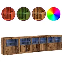 vidaXL LED-Sideboard Altholz 283 x 37 x 67 cm Holzwerkstoff