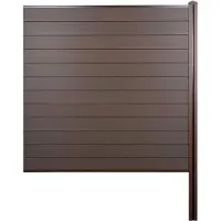 Mendler WPC-Sichtschutz Savoie, Windschutz Zaun, WPC-Pfosten zum Einbetonieren Erweiterungselement, 188cm braun