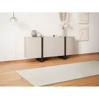 Vente-unique 4-türige Kommode aus MDF - Beige und Schwarz - LUVONIA