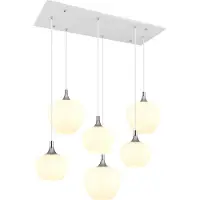 Globo Lighting |Hängeleuchte Metall weiß matt, 6x E27