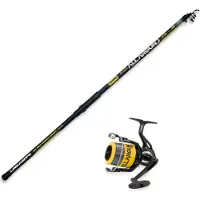LINEAEFFE Extreme Fishing Gear All Around Tele Karpfen-angelset Silber 2.10 m / 100 g Silber 2.10 m