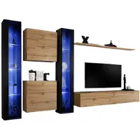 Meublorama AM-SWITCH 16-SWT SW 16*6C/116KG, 1 Regale, 5 Tür(en), Braun, Mitteldichte Faserplatte (MDF), 8 Schublade(n), 400 mm