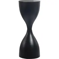 FineBuy Beistelltisch Alu Glas 23cm Schwarz Wohnzimmertisch Couchtisch Anstelltisch Rund