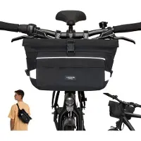 OEM Bikepacking-Tas Schwarz - 2 in 1 Fietstas & Schoudertas - Bikepacking-Rucksack für Vorne mit Reflexion - Wasserabweisend