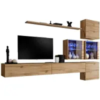 Meublorama AM-SWITCH 19-WT SW 19*7C/108KG, 1 Regale, 6 Tür(en), Braun, Mitteldichte Faserplatte (MDF), 4 Schublade(n), 400 mm