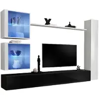 Meublorama AM-SWITCH 18-WS SW 18*6C/102KG, 1 Regale, 5 Tür(en), Schwarz, Mitteldichte Faserplatte (MDF), 4 Schublade(n), 400 mm