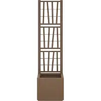 vidaXL Gartenpflanzer mit Gitter Braun 36 x 36 x 140 cm PP