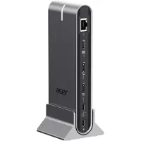 Acer HP.DSCAB.022, Kabelgebunden, USB 3.2 Gen 1 (3.1 Gen 1) Type-C, 100 W, 10,100,1000 Mbit/s, Silber, MicroSD (TransFlash)