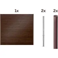 Alberts Sichtschutz Palitio als Set,Holzdekor dunkel, zum Einbetonieren, Länge 2,00m, Profilhöhe 150mm