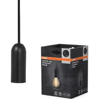 Osram Vintage 1906 Pendelleuchte ROUND E27, schwarz, max. 25W (LED 15W), E27 Sockel, runder Baldachin, Innenraum-Pendelleuchte, Kombination mit 1906 Vintage-Lampen, Kombination mit smarten Lampen