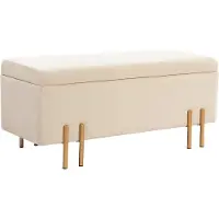 HOMCOM - Sitzbank mit Stauraum - 100L x 40B x 42H cm - beige