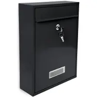 Helloshop26 Wandbriefkasten modernes Design schwarz für den Außenbereich Garten 1013003
