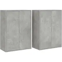 vidaXL Sideboards 2 Stk. Betongrau 60x31x84 cm Holzwerkstoff