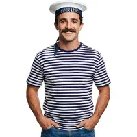 Thetru Herren Ringelshirt kurzarm blau-weiss – alltagstauglich