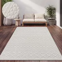Paco Home Outdoor Teppich Wetterfest Balkon Wohnzimmer Skandinavisches Boho Einfarbig Grösse 240x340 cm