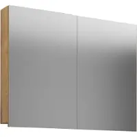VCM Badschrank zeitlos | Maße ca. H. 60 x B. 80 x T. 12 cm | Zwei Drehtüren | Spiegelschrank - Badinos 60 x 80 cm