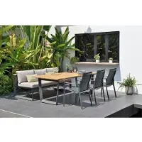 ScanCom Jimmy Gartentisch Aluminium/Teak recycelt 216x99 cm
