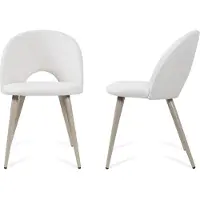 En.casa Esszimmerstuhl ’Karijoki’ 2er Set Polsterstühle Webstoff Metallbeine 77 x 50 x 55 cm Beige