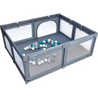 Babygo Laufgitter "Playpark", Baby, grau, Laufställe Laufgitter, inklusive 48 Spielbälle