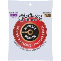 Martin strings Authentic Lifespan 2.0 92/8 Phosphor Bronze Custom Light 3-Pack