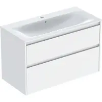 Geberit Renova Plan Set Möbelwaschtisch schmaler Rand, mit Unterschrank, 2 Schubladen, 100x62,1x48cm, 504.041.01.1