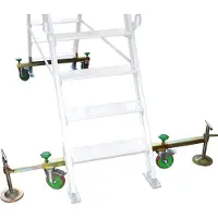 Facal 2 teleskopische Fahrbalken mit Lenkrollen und 2 starren Streben 4-8 Stufen 90 cm Plattform