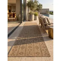 KADIMA DESIGN Terrassenteppich Retro Robust Waschbar Strapazierfähig | Schwarz 80x150 cm Terrasse Garten Schadstoff Saugroboter | KASBERG –