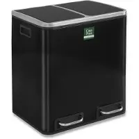 Nobrand Felix Treteimer 30 L Schwarz Edelstahl, PP (Polypropylen) 2 x 15 Liter