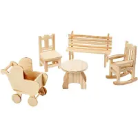 Creativ Company Mini-Möbel, H 5,8-10,5 cm, Sperrholz, 50Stck.