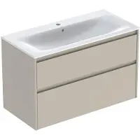 Geberit Renova Plan Set Möbelwaschtisch schmaler Rand, mit Unterschrank, 2 Schubladen, 100x62,1x48cm, 504.041.DB.1