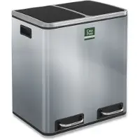 Casa Pura Tretmülleimer | Felix | Trennsystem | Edelstahl | 2 x 15 Liter (30 Liter)