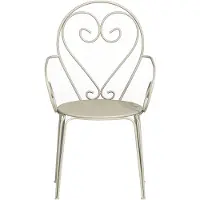 Vente-unique Gartensessel 4er-Set - Metall in Eisenoptik - Beige - GUERMANTES von MYLIA