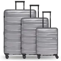 Bergpfeil Travel Trolley Set 3-teilig Arctic Silver Metallic grau 55cm