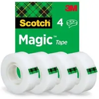 Scotch MagicTM Unsichtbares Klebeband 8-1933-4S, 19 mm × 33 m, 4 Rollen/Packung | Packung (4 Rollen)