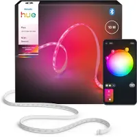 Philips Flux ultraheller LED-Lightstrip 10 m, Intelligenter Leuchtstreifen, Bluetooth/Zigbee, Weiß, Silikon, Multi, 6500 K