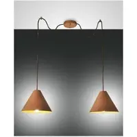 FABAS LUCE Pendelleuchte Esino E27 Ø250mm Walnussfarben