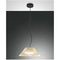 FABAS LUCE Pendelleuchte Salento E27 Ø400mm Schwarz Bernstein, Italy