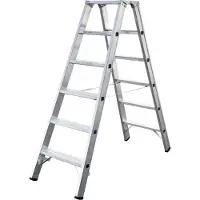 Iller-Leiter Iller Stufenstehleiter mit 2x6 Stufen 2,95m AH