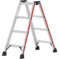 Hymer Stufenstehleiter, beidseitig begehbar, 2x4 Stufen, Länge 1,03 m