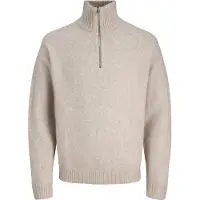 Jack & Jones Troyer "JJESOHO OLLIE KNIT HALF ZIP SN" Materialmix, relaxed fit