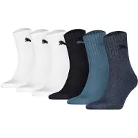 Puma Kurzsocken "Socken 6er Pack", Damen, Gr. 43-46, weiß (weiß, blau), Obermaterial: 78% Baumwolle CO. 18% Polyester PES. 2% Polyamid PA. 2% Elasthan EL., Socken Kurzsocken