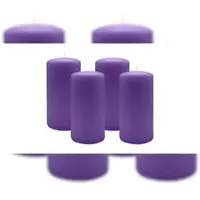 Kopschitz Kerzen 4er Set Stumpenkerzen/Adventskranzkerzen Lila Ø 100 x 200 mm